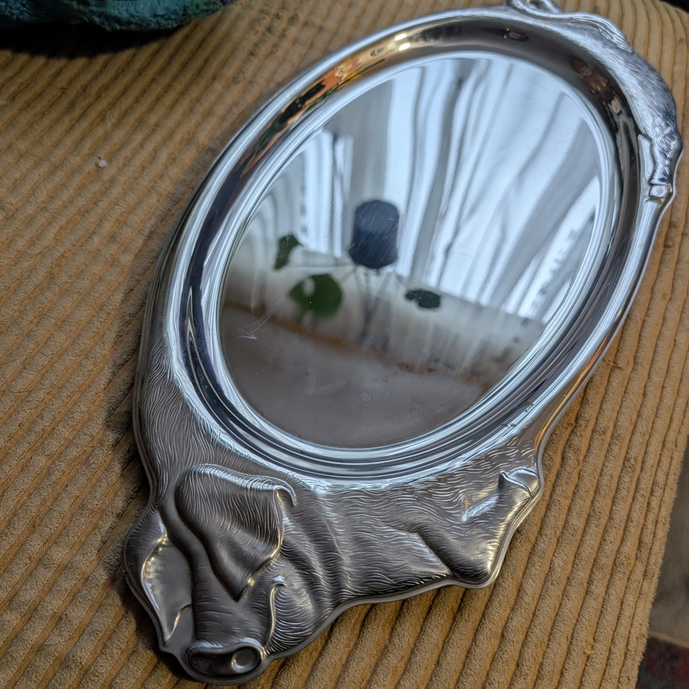 Whimsical Silver Pig Tray